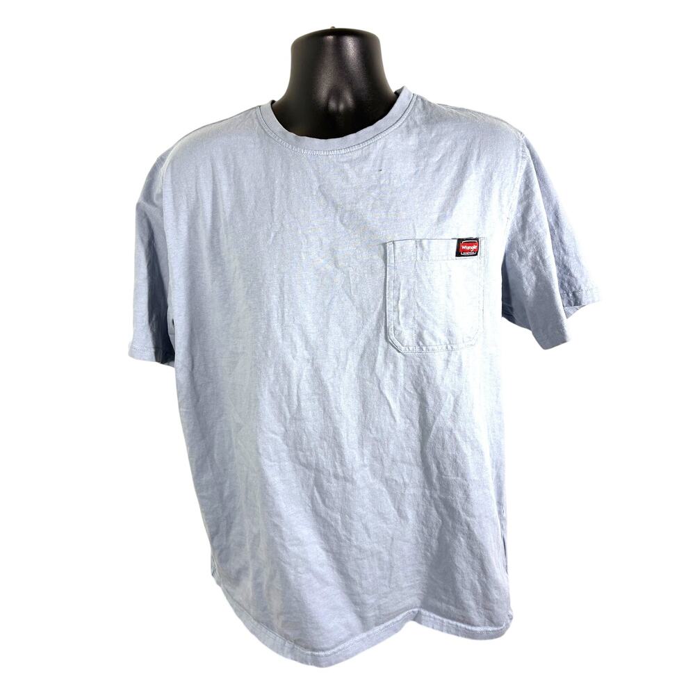 Wrangler Workwear Pocket T Shirt Large Blue Faded Work